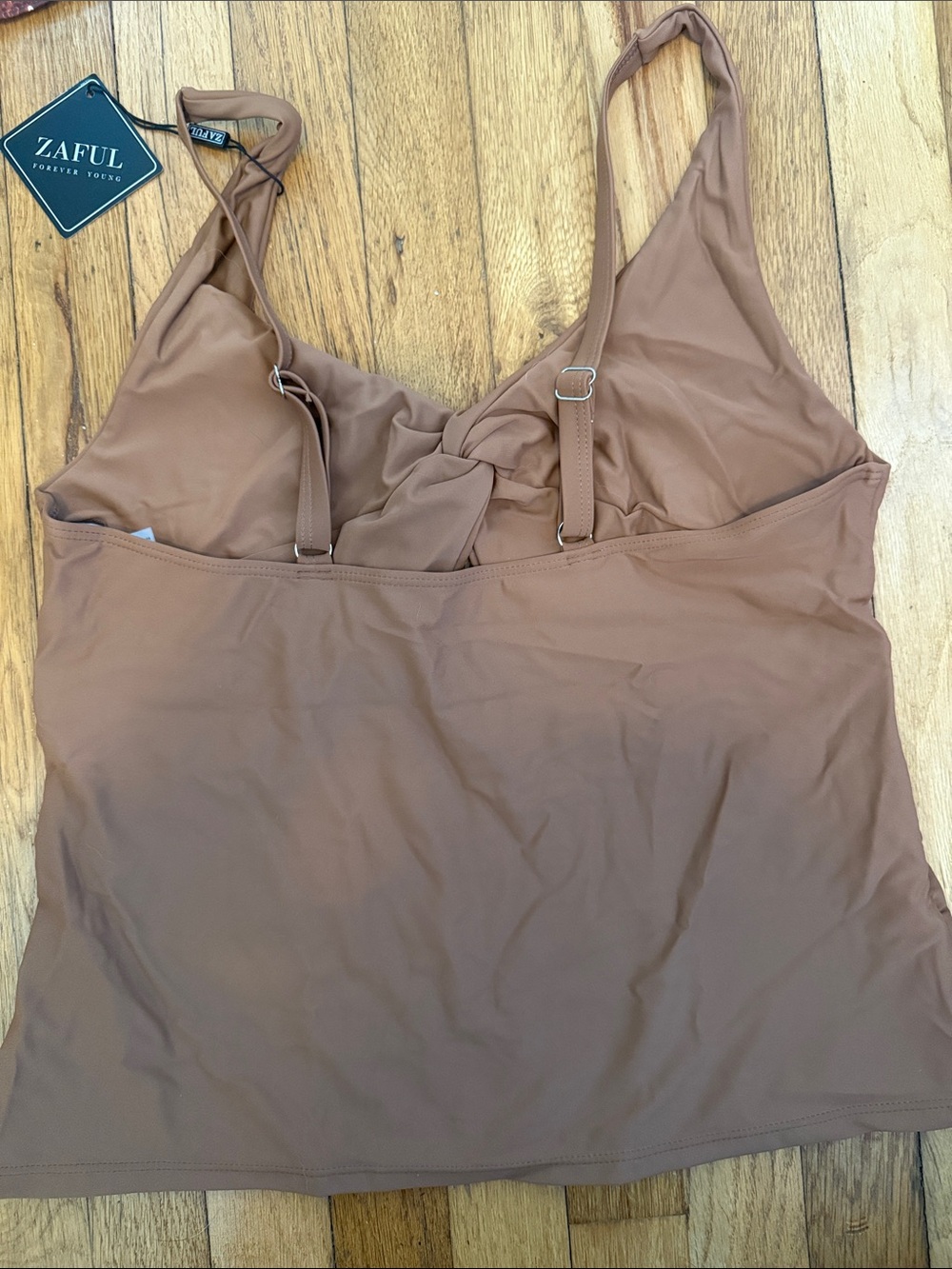 Zaful Tan Brown Twist-Front Two Piece Swimsuit - Picture 5 of 5